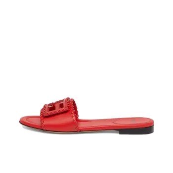 FENDI FF Abrasion Resistant Slide Slippers Women's Red