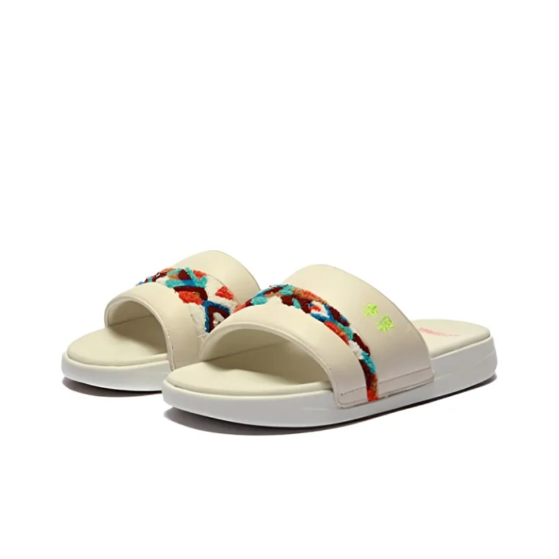 LiNing Quiet Abrasion Resistant Slide Slippers Women's Eggnog Gray-2