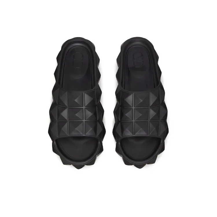 Valentino Roman Stud Turtle Slide 'Nero'-3