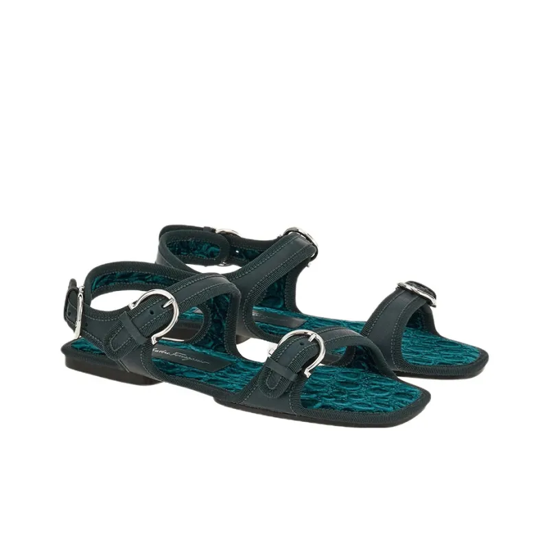 FERRAGAMO Beach Sandals Women's Winter Teal-1