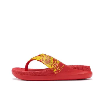 PEAK Rubber Sole Stitching Quiet Slide Slippers Men's Red