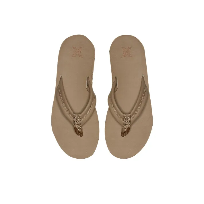 Nike Hurley Lunar Leather Flip Flops Sandals Khaki Light Brown-2