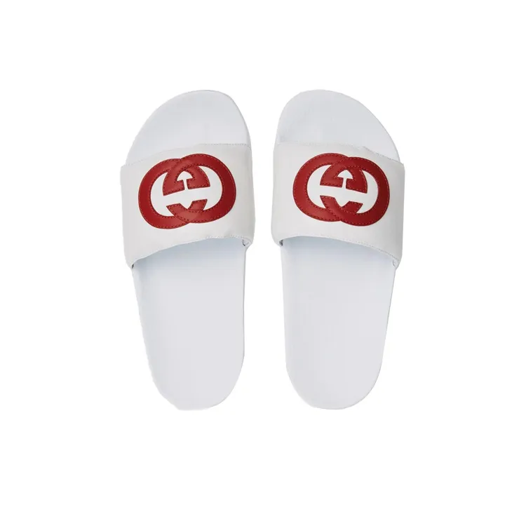 GUCCI Women's Slide 'Interlocking G White Red' Women's-2