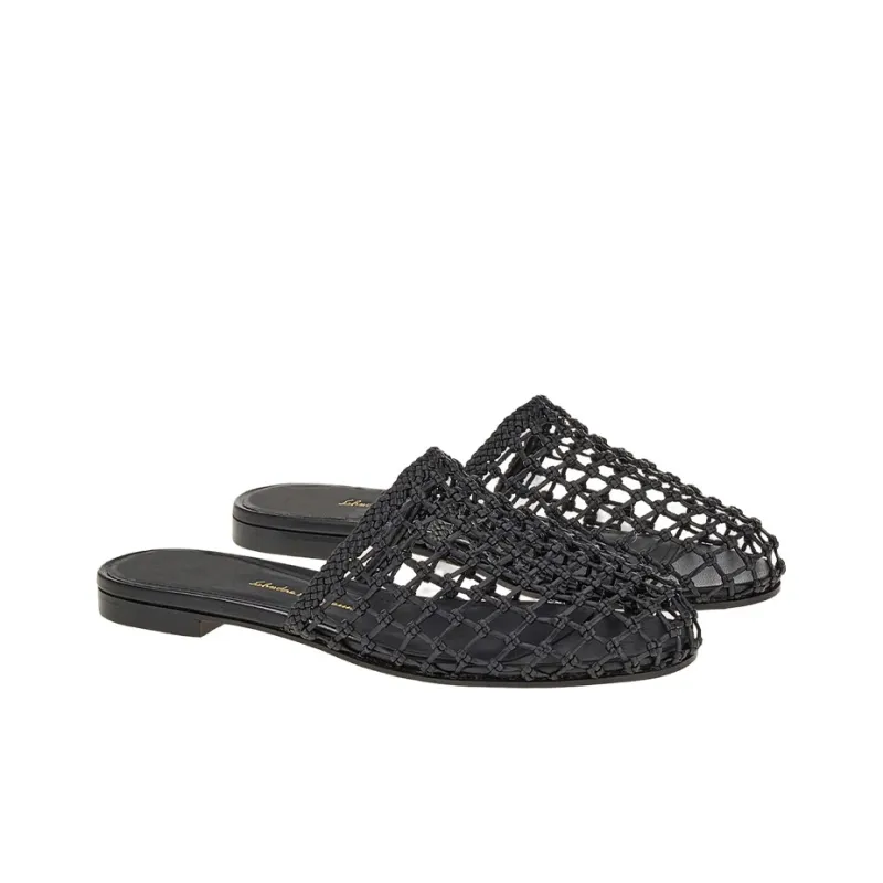FERRAGAMO Woven-design Leather Mules-2