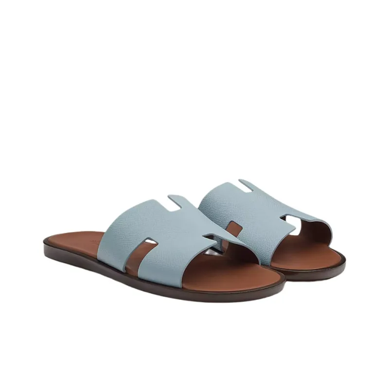HERMES Izmir Sandal Sea Green Epsom Leather-1