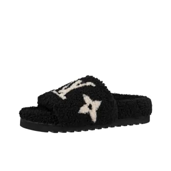 LOUIS VUITTON Paseo Comfort Mules 'Black With White Logo' Women's