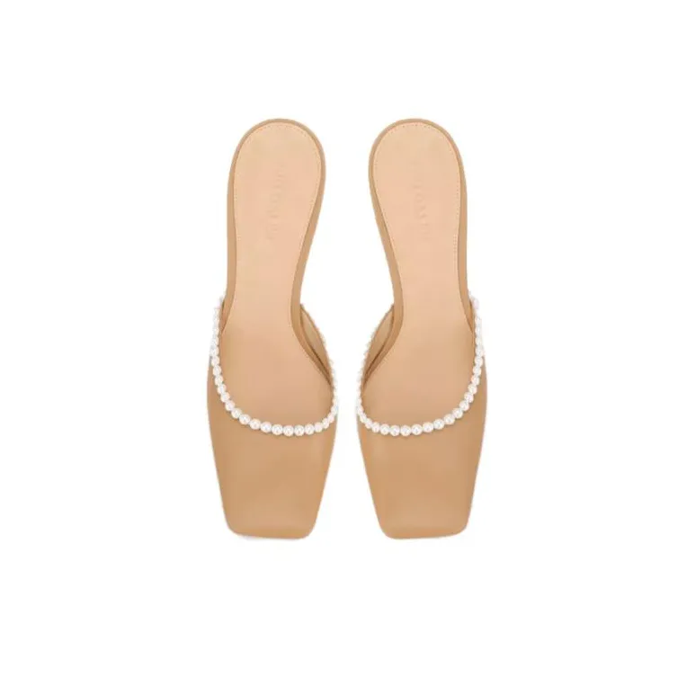 SHUDAIER Wrap-toe Slippers Women's Apricot-3