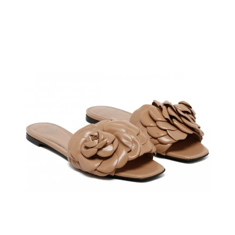 Valentino Flat Slippers Women's Light Brown-2