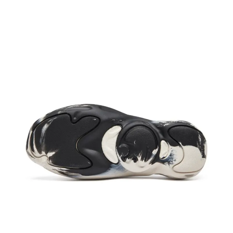 EQLZ EQUALIZER Quiet Abrasion Resistant Slide Slippers Unisex Black White-6