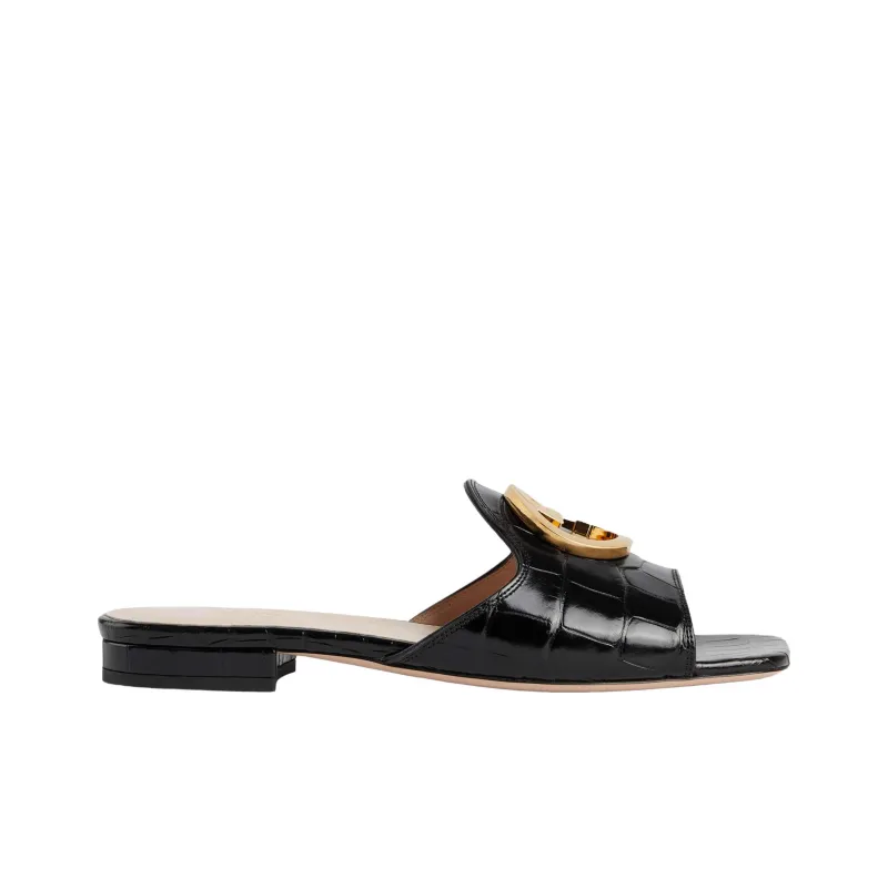 GUCCI Nojum Slide Slippers Women's Black-1