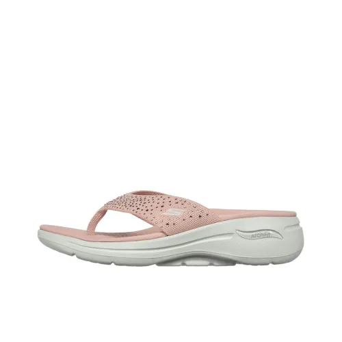 Skechers Go Walk Arch Fit Slide Slippers Women's Pink