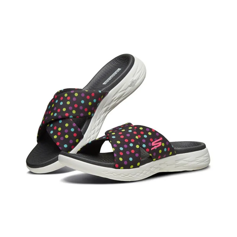 Skechers On The Go Slide Slippers Women's Black/Colorful Color-2