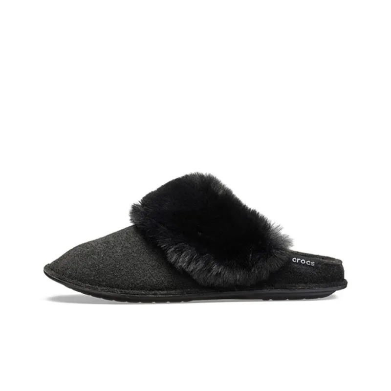 Crocs Mule Fur Slippers 'Black' Women's-0