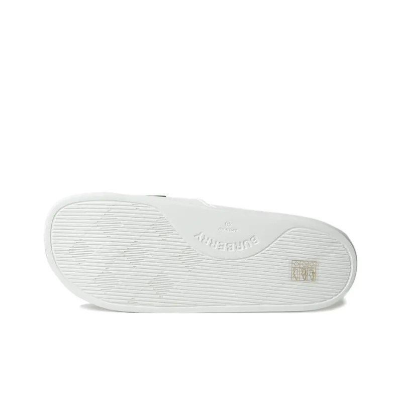 Burberry Slide Slippers Men White, Black-4