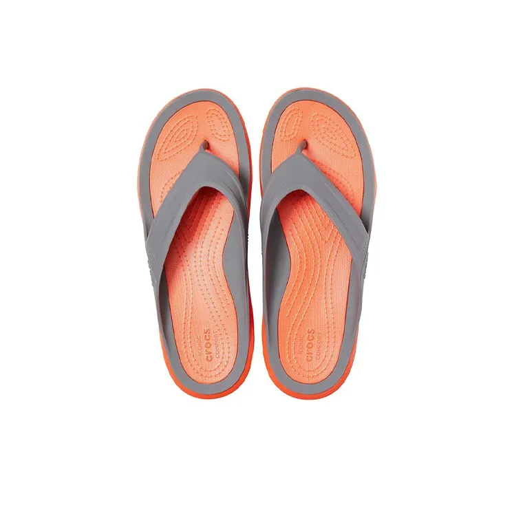 Crocs Swiftwater Wave Flip Flops 'Orange Grey'-4