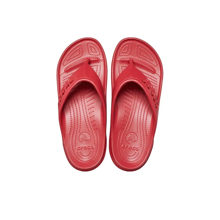 Crocs Baya Minimalistic Casual Flat Flip Flops Red-4