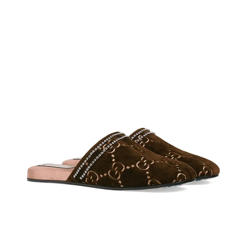 GUCCI GG Velvet Slippers-1