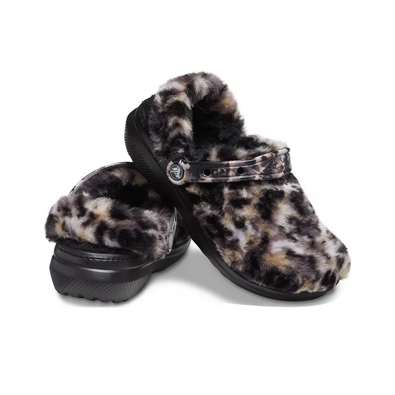 Crocs Classic Fur Sure 'Lined Animal Oreo' Women's-3