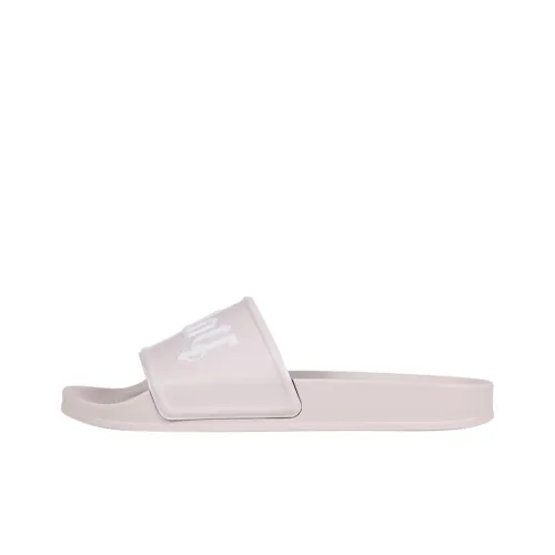 PALM ANGELS Logo Slide Beige White