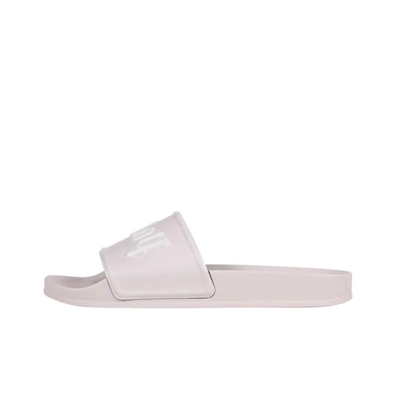 PALM ANGELS Logo Slide Beige White-0