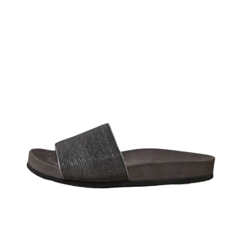 Brunello Cucinelli Slide Slippers Women's Black Brown