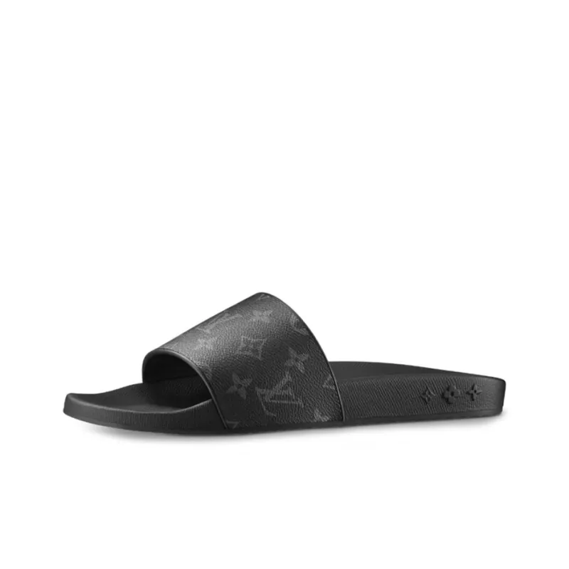LOUIS VUITTON Waterfront Mules 'Black Logo Monogram'-0