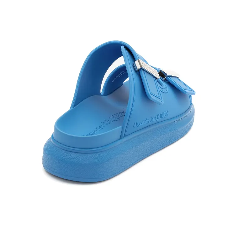 Alexander McQueen Hybrid Double Buckle Sandal Blue Women's-3