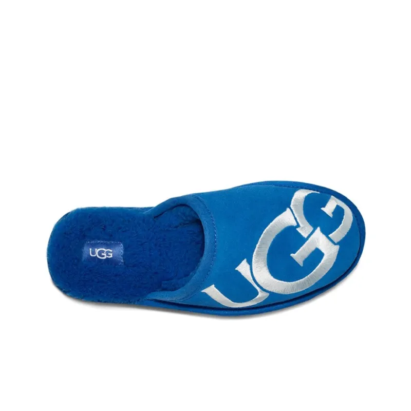 UGG Scuff Logo Slipper Classic Blue White-3