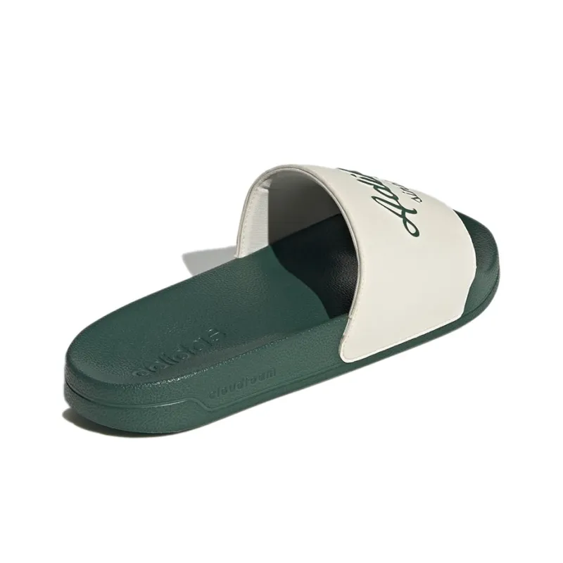 Adidas Adilette Shower Slides Wonder White Collegiate Green-3