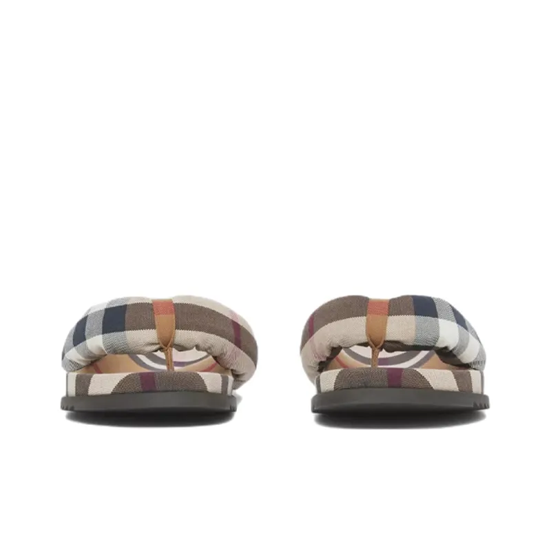 Burberry Check Print Thong Sandals Brown-2