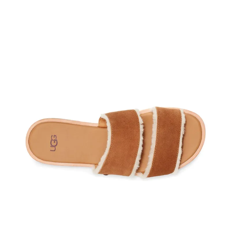 UGG Rubber Sole Slide Slippers Women's Chestnut Brown-3