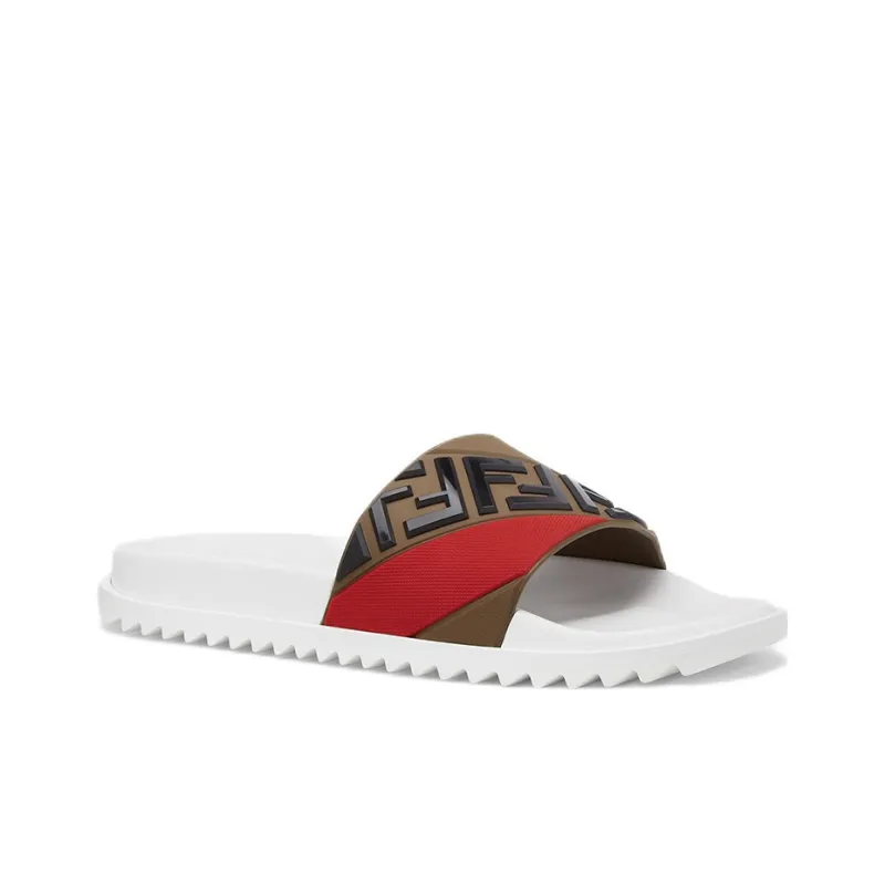 FENDI Rubber Fussbetts Slides 'Multi'-2