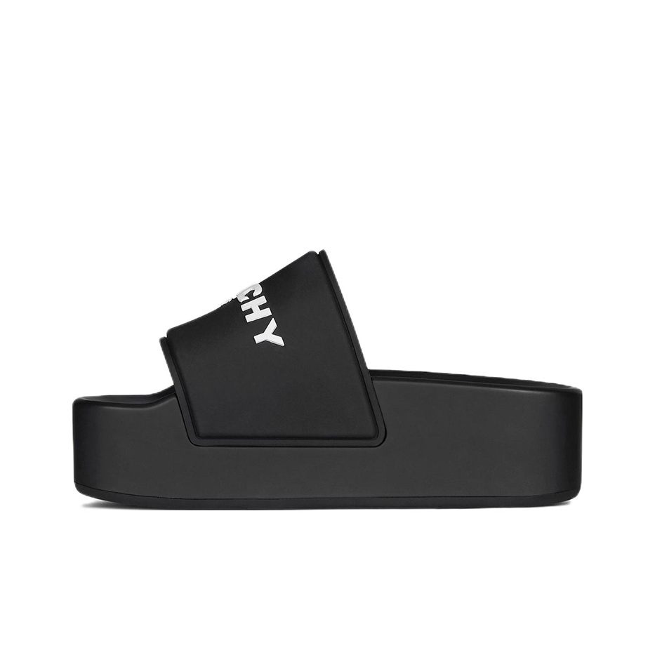 サンダル・ミュール GIVENCHY Women Sandals BE500SE29R001 BLACK Slide flat sandals in recycled rubber in - black | Givenchy US