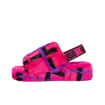 UGG FLUFF YEAH Fuzzy Slippers Women's Pink Purple