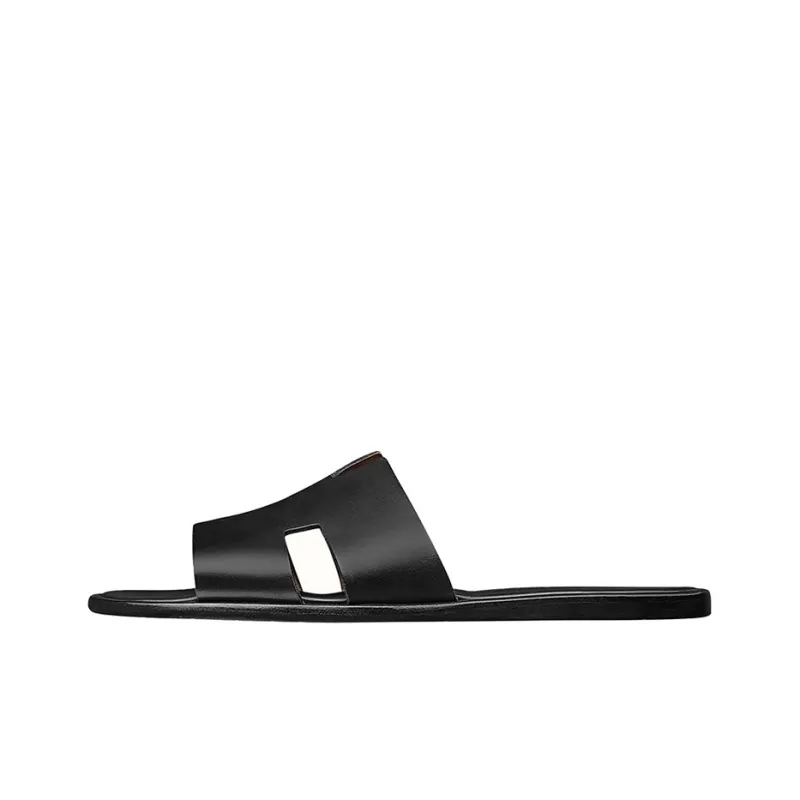 HERMES Calfskin Izmir Sandals Black-0
