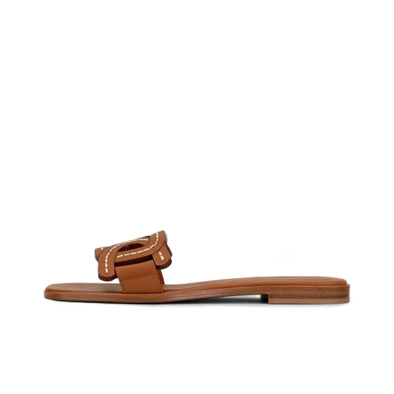 TOD'S Quick Dry Slide Slippers Women's Brown-0