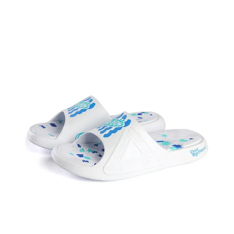 XIAOLANGPING x PEAK Rubber Sole Slide Slippers Men's Blue White-2