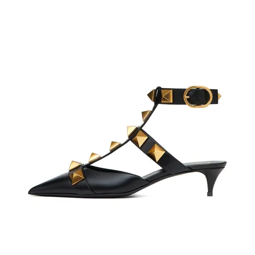 Valentino Roman Stud High Heels Women's Black/Gold