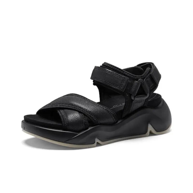 Ecco Tide Fun Stylish Sandals Women's Black-1