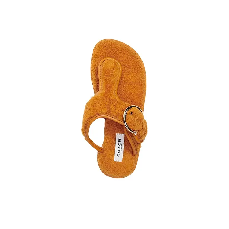 COACH Rubber Sole Slip Resistant Flip Flops Women's Orange-3