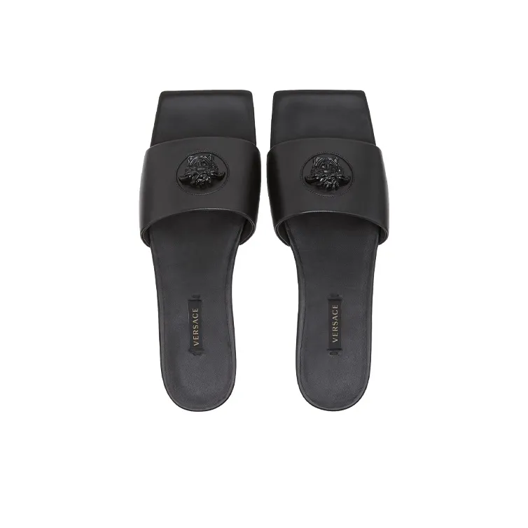 VERSACE La Medusa Slide Slippers Women's Black-3