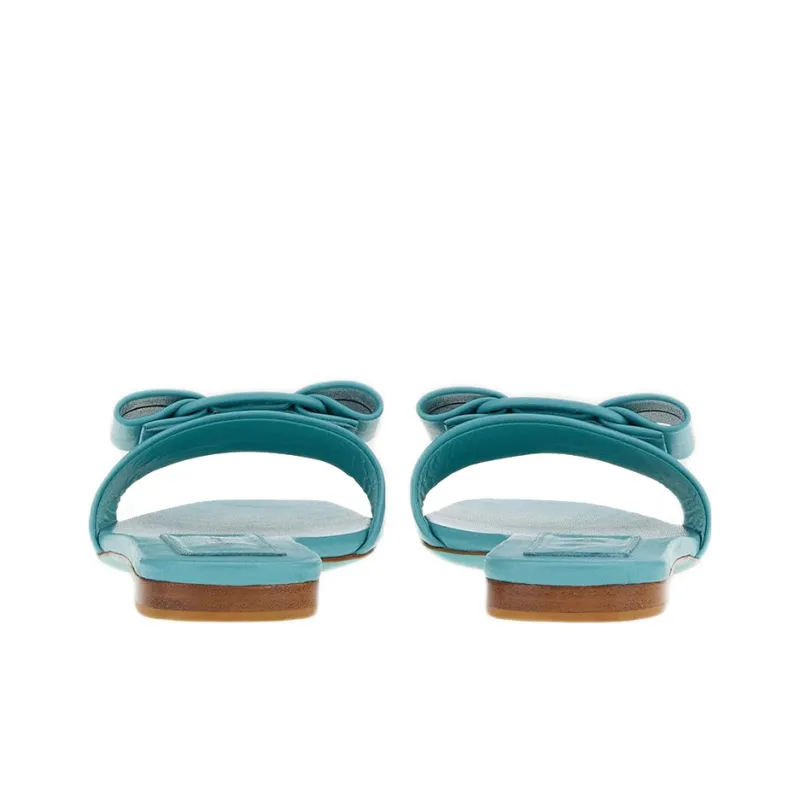 FERRAGAMO Viva Slide Slippers Women's Blue-4