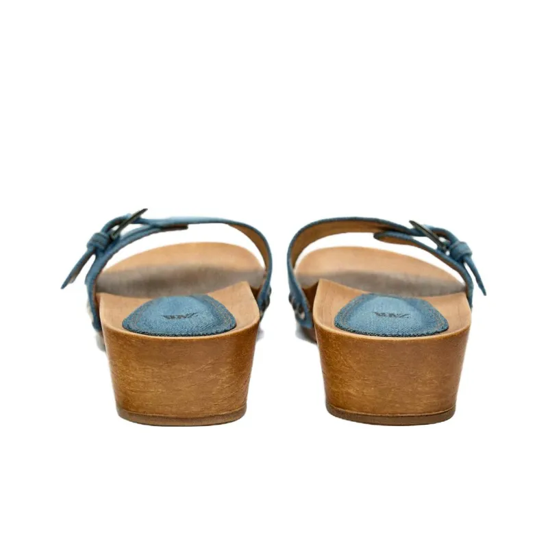 ZARA Rubber Sole Quiet Slide Slippers Women's Blue-4