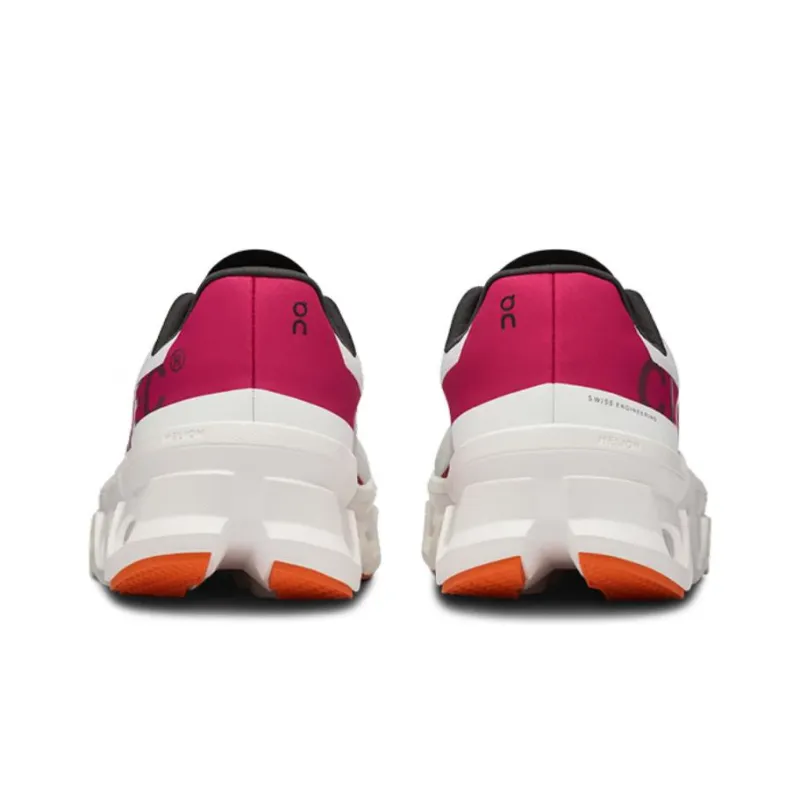 On CloudmOnster White Red Women's-4