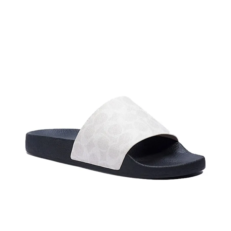 COACH Rubber Sole Slide Slippers Men's White-1