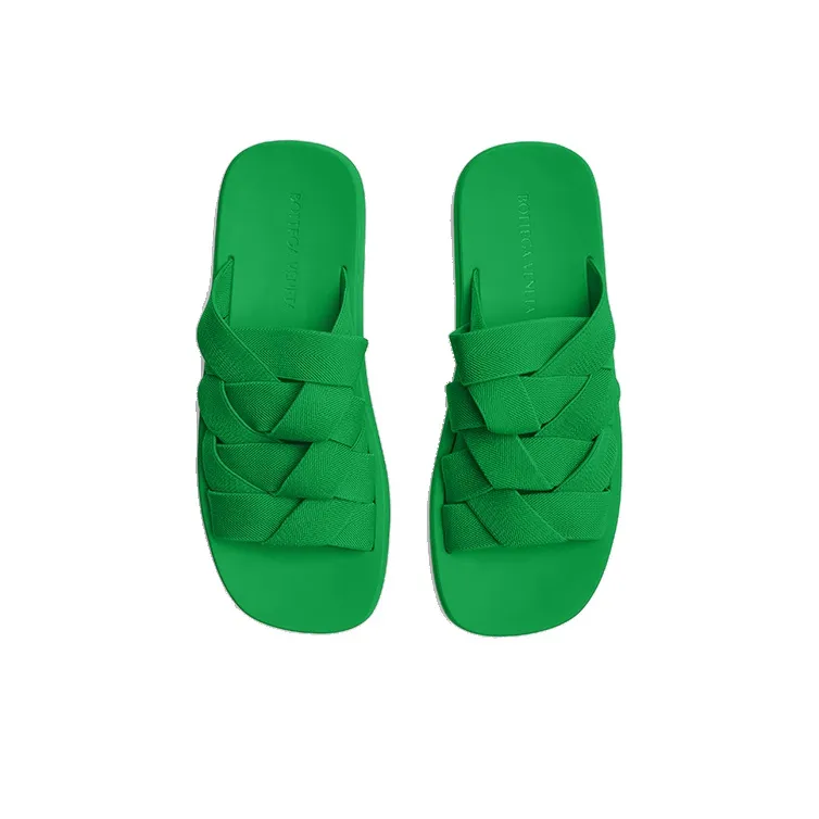 Bottega Veneta Plat Slip Resistant Slide Slippers Men's Green-2