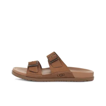 UGG Wainscott Buckle Slide Rubber Sole Slide Slippers Men's Chestnut