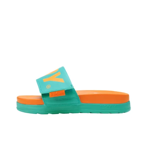 Nerdy Slide Slippers Unisex Green/Orange