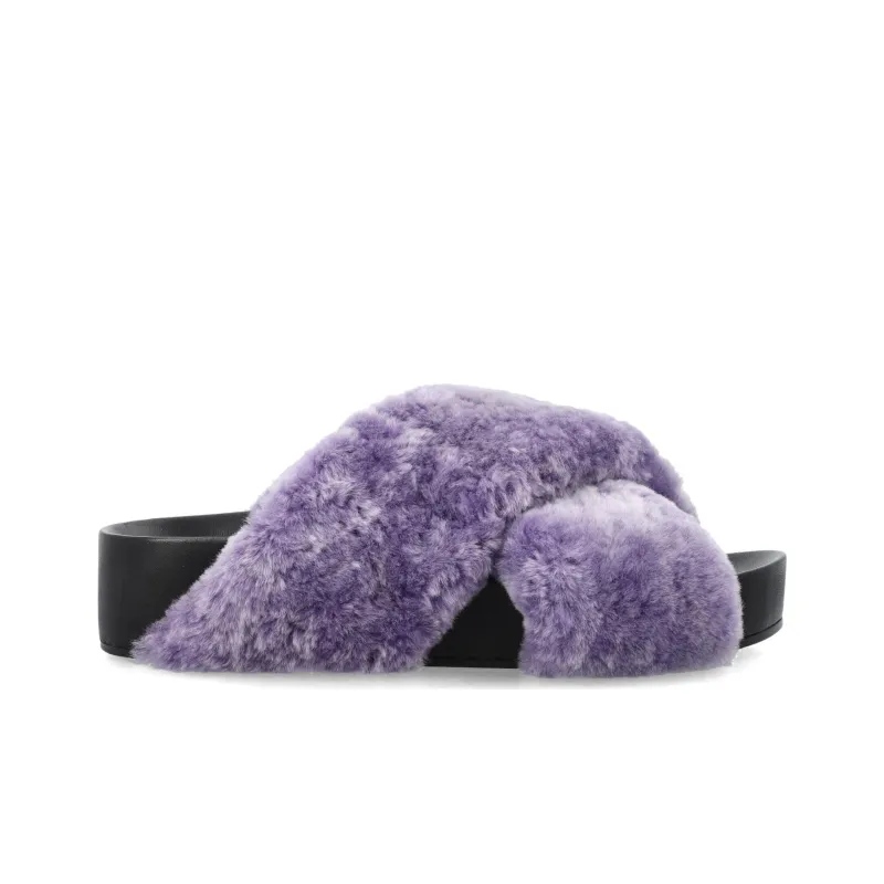 JIL SANDER Brushed Crossover-strap Leather Slides-1