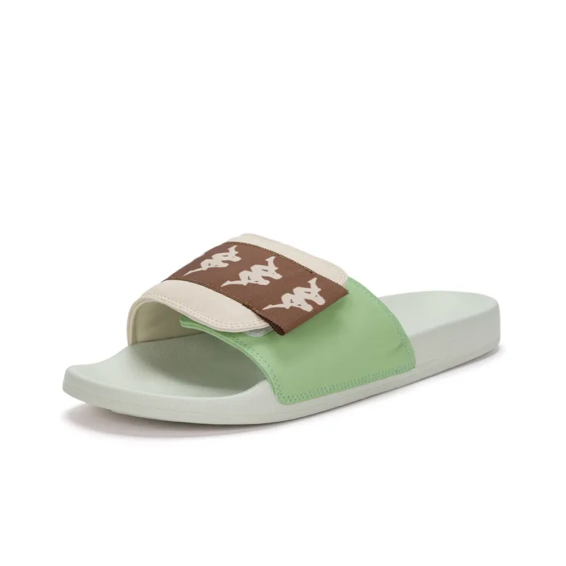 Kappa Slip Resistant Slide Slippers Unisex Green Brown-1